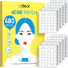 Picture of LitBear Pimple Patch Bulk, 480 Patches 3 Size Acne Patches for Face, Hydrocolloid Spot Stickers for Covering Zits, Blemishes, and Breakouts, Suitable for All Skin Types