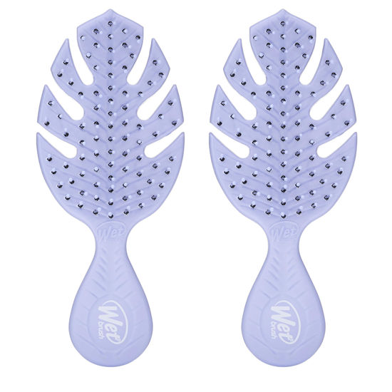 Picture of Wet Brush Go Green Mini Detangler, Purple - Detangling Travel Hair Brush - Ultra-Soft IntelliFlex Bristles Glide Through Tangles & Gently Loosens Knots While Minimizing Pain & Breakage (Pack of 2)