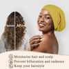 Picture of OLESILK 100% Mulberry Silk Bonnet for Sleeping Women, Silk Hair Wrap for Sleeping, Silk Sleep Bonnet for Women&Men, Real Silk, Not Satin, Yellow