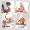 Picture of Umisleep 3 Pack Microfiber Hair Towel Wrap for Curly Hair, Super Absorbent Hair Drying Towel for Women, Kids, Hair Care Accessories, Hair Turban for Wet Hair (Grey, White, Pink)