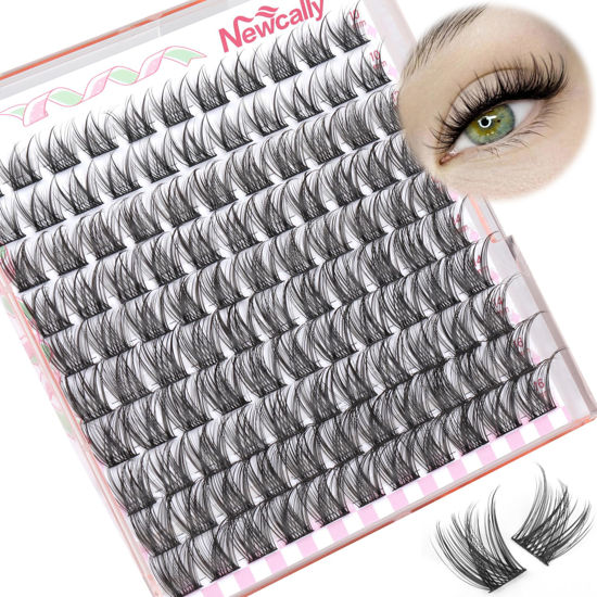 Picture of Lash Clusters Natural Lash Extension Wispy Eyelash Clusters C Curl DIY Eyelash Extension 10-16MM Individual Lashes Cluster Eyelash Extension by Newcally