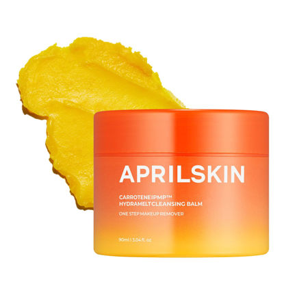 Picture of APRILSKIN Carrotene IPMP Hydromelt Cleansing Balm, 3.04 fl.oz, Noncomedogenic, Grapefruit Peel Oil, O-Cymen-5-Ol helps reduce blackheads & breakouts, for sensitive & oily skin, Korean Skincare