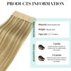 Picture of DOORES Tape in Hair Extensions, Balayage Light Blonde Highlighted Golden Blonde 20pcs 26 Inch 60g, Real Human Hair Extensions Tape in Skin Weft Natural Hair Extensions Straight