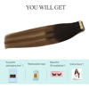 Picture of DOORES Tape in Human Hair Extensions, Balayage Dark Brown to Chestnut Brown and Dirty Blonde 26 Inch 60g 20pcs, Remy Hair Extensions Tape in Natural Hair Extensions Human Hair