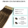 Picture of DOORES Tape in Hair Extensions Human Hair, Chocolate Brown to Caramel Blonde 26 Inch 60g 20pcs, Hair Extensions Real Human Hair Tape in Hair Extensions Long Straight Hair