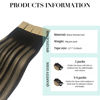 Picture of DOORES Hair Extensions Real Human Hair, Natural Black to Light Blonde 12 Inch 40g 20pcs, Human Hair Extensions Natural Hair Extensions Straight Remy Hair Extensions