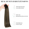 Picture of DOORES Tape in Hair Extensions Human Hair, Natural Black to Light Blonde 20pcs 26 Inch 60g, Hair Extensions Tape in Extensions Skin Weft Natural Remy Hair Long Straight Hair