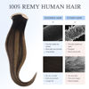 Picture of DOORES Hair Extensions Real Human Hair, Balayage Natural Black to Chestnut Brown 120g 40pcs 26 Inch, Remy Hair Extensions Tape in Skin Weft Natural Hair Extensions Straight