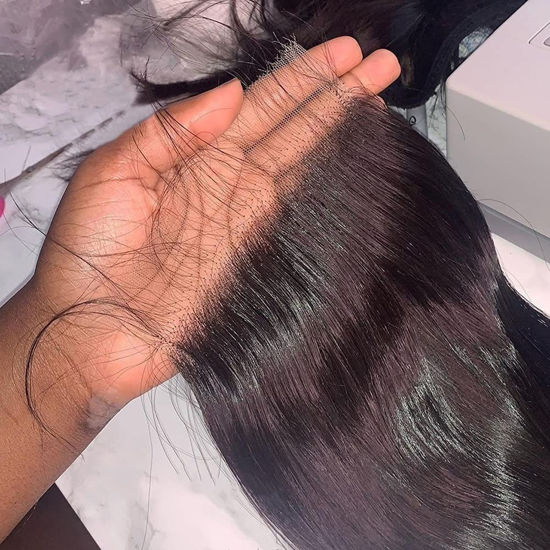 Picture of BEEOS 6x6 Skinlike Real HD Lace Closure Only, Body Wave Virgin Human Hair Closure Pre Plucked Hairline 0.10mm Ultra-thin Invisible Swiss Melted HD Lace 16 Inch