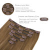 Picture of WENNALIFE Clip in Hair Extensions Real Human Hair, 22 Inch 120g 7pcs Human Hair Extensions Clip In Human Hair, Balayage Chestnut Brown Mixed Dirty Blonde Hair Extensions Clip In Real Hair Coloured