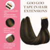 Picture of GOO GOO Tape in Hair Extensions Human Hair, 1B/6/1B Balayage Natural Black to Chestnut Brown, 18inch 100g 40pcs, Thick Ends Straight Seamless Tape in, Invisible Tape in Hair Extensions Human Hair