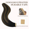 Picture of GOO GOO Tape in Hair Extensions Human Hair, 1B/6/1B Balayage Natural Black to Chestnut Brown, 18inch 100g 40pcs, Thick Ends Straight Seamless Tape in, Invisible Tape in Hair Extensions Human Hair