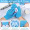 Picture of Anezus Exfoliating Back Scrubber Bath Gloves Set, Exfoliating Shower Towel with Shower Gloves for Body Scrub, Back Cleaner Wash Gloves to Remove Dead Skin (Blue)