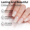 Picture of TOMICCA White Glitter Gel Nail Polish, Sparkle Moon White Gel Polish, Soak Off UV Transparent Shimmer Neutral Jelly Nail Polish Gel Clear Color Nail Art DIY Manicure Salon