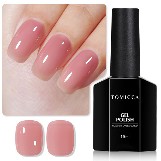 Picture of TOMICCA Gel Nail Polish, Jelly Grape Red Gel Polish, Sheer Maroon Nail Polish Quick Dry, UV Translucent Purple Red Jelly Gel Polish Long Lasting Neutral Nail Art Manicure
