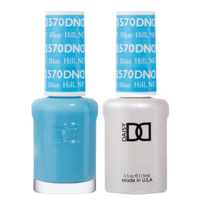 Picture of DND Gel Polish Set - 1 each of Blue Gel Polish and Blue Nail Polish, 570 Blue Hill, 0.5 Fl Oz