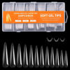 Picture of Cycullinyt 240Pcs Stiletto Nail Tips, Long Stiletto Press On Soft Gel x Nails, 12 Sizes Full Cover Acrylic False Nail Tips, for Beginner and Home Salon Diy