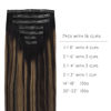 Picture of WENNALIFE Seamless Clip In Hair Extensions, 22 Inch 130g 7pcs Natural Black Mixed Chestnut Brown Hair Extensions Clip in Human Hair Invisible PU Skin Weft Natural Remy Human Hair Extensions