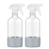 Picture of Worldgsb 2 Pack Glass Spray Bottles with Silicone Sleeve, 16 oz Empty Refillable Containers with Adjustable Spray Nozzles, Spray Bottles for Hair, Cleaning Solutions and Plants