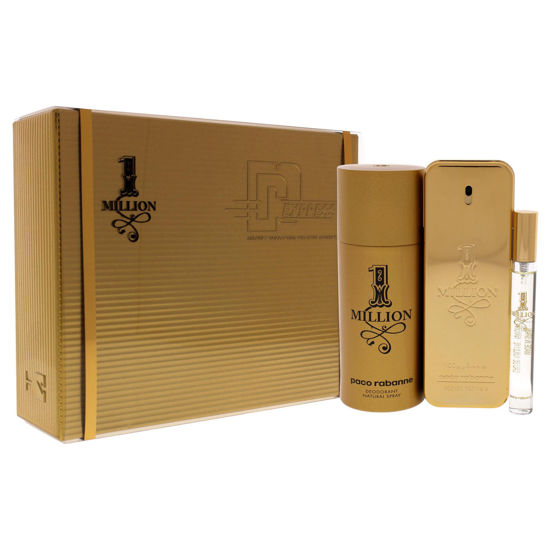 Picture of Paco Rabanne 1 Million Men 3.4oz EDT Spray, 0.34oz EDT Spray, 5.1oz Deodrant Spray 3 Pc Gift Set