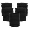Picture of Pimoys 100 Pcs Elastic Hair Ties, Thick Seamless Hair Bands No Damage Soft Ponytail Holders Hair Accessories for Girls Women, Black