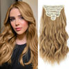 Picture of Fliace Clip in Hair Extensions, 6 PCS Natural & Soft Hair & Blends Well Hair Extensions, Lonng Wavy Hairpieces(20inch, 6pcs,Biscuit Brown)
