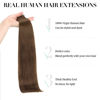 Picture of DOORES Tape in Hair Extensions, Chocolate Brown 12 Inch 40g 20pcs, Human Hair Extensions Natural Remy Hair Extensions Straight Hair Skin Weft Double Side Tape Invisible
