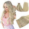 Picture of DOORES Tape in Hair Extensions Human Hair, Ash Blonde to Golden Blonde and Platinum Blonde 12 Inch 40g 20pcs, Hair Extensions Tape in Natural Hair Straight Remy Hair