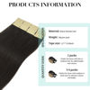 Picture of DOORES Hair Extensions Tape in Human Hair Extensions, Natural Black 10 Inch 30g 20pcs,Human Hair Extensions Tape in Straight Remy Hair Natural Hair Skin Weft
