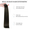 Picture of DOORES Human Hair Extensions, Mocha Brown 20pcs 50g 18 Inch, Tape in Hair Extensions Human Hair Extensions Straight Remy Hair Seamless Hair Extensions