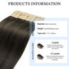 Picture of DOORES Human Hair Extensions, Mocha Brown 20pcs 50g 18 Inch, Tape in Hair Extensions Human Hair Extensions Straight Remy Hair Seamless Hair Extensions