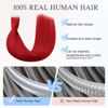 Picture of DOORES Tape in Human Hair Extensions, Red Tape in Hair Extensions 25g 10pcs 14 Inch, Remy Hair Tape in Human Hair Extensions Straight Real Hair Skin Weft