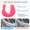 Picture of DOORES Hair Extensions Real Human Hair, Hot Pink 18 Inch 25g 10pcs, Human Hair Extensions Tape in Skin Weft Natural Remy Straight Hair Extensions