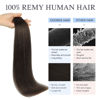 Picture of DOORES Tape in Human Hair Extensions, Light Dark Brown 20 Inch 30g 10pcs, Hair Extensions Tape in Remy Straight Hair for Women Double Side Tape Hair Extensions