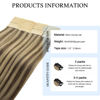 Picture of DOORES Tape in Hair Extensions Real Human Hair, Chocolate Brown Highlight Caramel Blonde 20pcs 50g 18 Inch, Tape in Hair Extensions Invisible Hair Tape in Remy Straight Hair