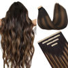 Picture of DOORES Hair Extensions Real Human Hair, Dark Brown to Chestnut Brown 10 Inch 20g 10pcs, Tape in Hair Extensions Remy Straight Hair Real Natural Hair for Women