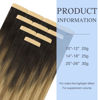 Picture of DOORES Hair Extensions Real Human Hair, Balayage Dark Brown to Chestnut Brown and Dirty Blonde 18 Inch 25g 10pcs, Human Hair Extensions Tape in Remy Skin Weft Hair Extensions