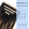 Picture of DOORES Tape in Hair Extensions, Balayage Natural Black to Chestnut Brown Real Hair Extensions 10pcs 25g 16 Inch, Straight 100% Remy Tape in Human Hair Extensions