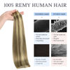 Picture of DOORES Tape in Human Hair Extensions, Light Brown Highlighted Medium Blonde 20 Inch 30g 10pcs, Hair Extensions Tape in Skin Weft Seamless Tape in Hair Invisible