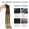 Picture of DOORES Hair Extensions Human Hair Tape in, Balayage Walnut Brown to Ash Brown and Bleach Blonde 16 Inch 10pcs 25g, Tape in Human Hair Extensions Straight Hair