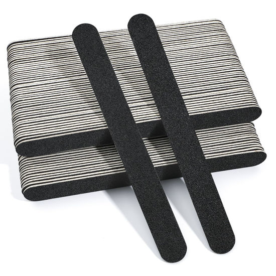 Picture of Canvalite Nail File Thin Emery Boards for Nails 100/180 Grit Nail Files for Natural Nails Manicure Pedicure Tool for Home and Salon Use 100PCS