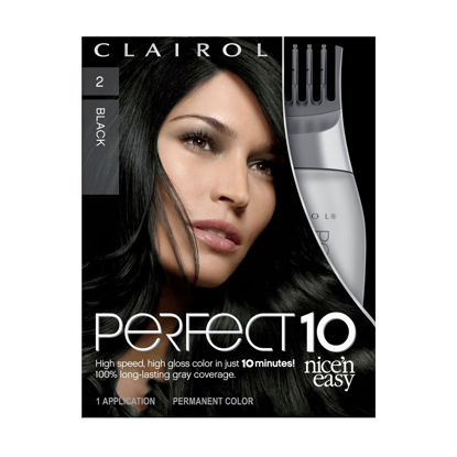 Picture of Clairol Nice'n Easy Perfect 10 Permanent Hair Dye, 2 Black Hair Color, Pack of 1