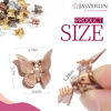 Picture of JASVERLIN Mini Butterfly Hair Clips for Girls Kids Women - Y2K Small Tiny Cute Hair Accessories Non-slip Metallic Claws Clip - 90S Hair Clips Silver Gold Brown Color 50 pcs (Metallic Harmony)