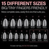 Picture of AILLSA Short Almond Nail Tips with Box, 15 Sizes Press On Gel Nail Tips Double Matte Pre-Buffed Almond Shaped Nails Tips Soft Full Cover Clear False Nail Tips for Nail Extension, 240PCS