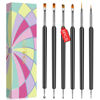 Picture of SAVILAND Nail Art Brushes Set - 6pcs Double-End Nail Art Tools Professional Nail Art Kit Dotting Tools Line Pen Painting Brushes for Gel Polish Nail Design French Manicure
