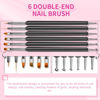 Picture of SAVILAND Nail Art Brushes Set - 6pcs Double-End Nail Art Tools Professional Nail Art Kit Dotting Tools Line Pen Painting Brushes for Gel Polish Nail Design French Manicure
