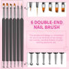 Picture of SAVILAND Nail Art Brushes Set - 6pcs Double-End Nail Art Tools Professional Nail Art Kit Dotting Tools Line Pen Painting Brushes for Gel Polish Nail Design French Manicure