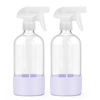 Picture of Worldgsb 2 Pack Glass Spray Bottles with Silicone Sleeve, 16 oz Empty Refillable Containers with Adjustable Spray Nozzles, Spray Bottles for Hair, Cleaning Solutions and Plants Purple