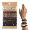 Picture of 20 PCS Boho Hair Ties, Bracelets Hair Ties for Thick or Thin Hair, 5 Styles Boho Ties for Ponytail Holders, 2.36’’ Hair Ties No-Damage, Valentine's Day Gifts, Neutral Color