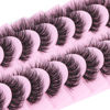 Picture of Mink Lashes Fluffy 10 Pairs False Eyelashes D Curl Lashes Natural Cat Eye Volume Faux Mink Lashes Wispy 18 mm 5D Thick Soft Curly Eyelashes Pack by FANXITON